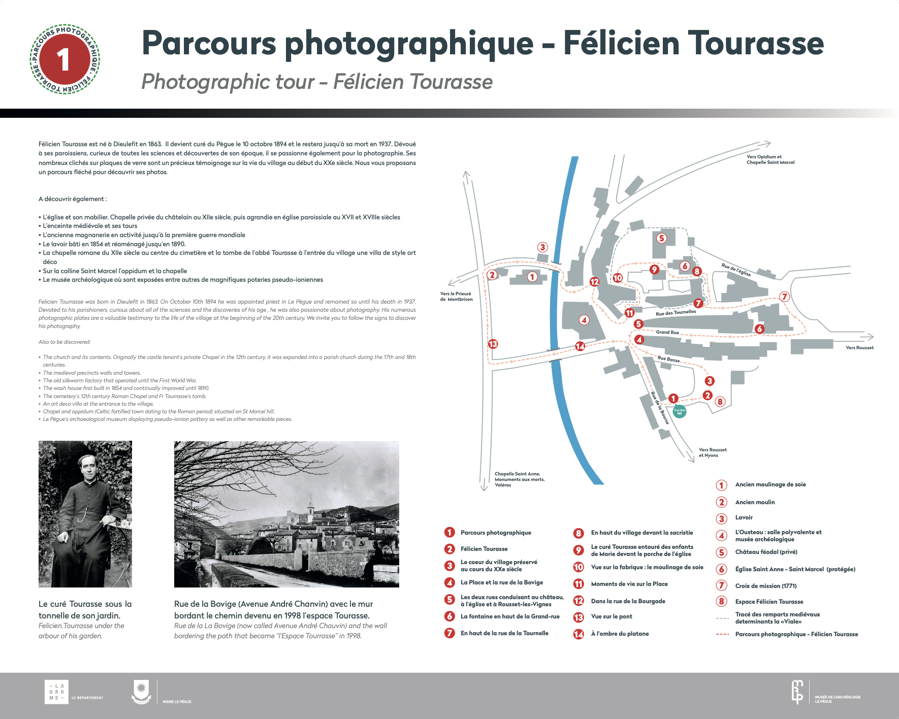 Plan du parcours photographique du Pègue